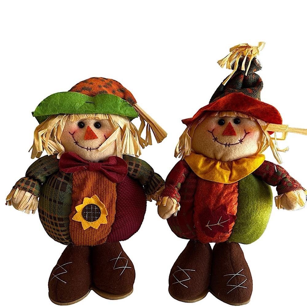 HOMERBEST HARVEST FALL HALLOWEEN MATERIAL DOLL DECOR SET OF 2